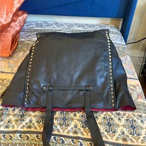 Valentino Garavani Black Rockstud Double Handle Tote.